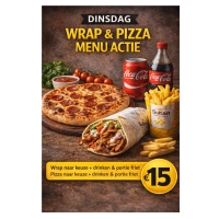 Kies je wrap en drankje met patat